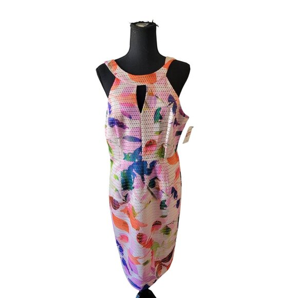 Trina Turk Dresses & Skirts - NWT Trina Turk Sleeveless Knee Length Multi Colored Tropical Dress Size 12
